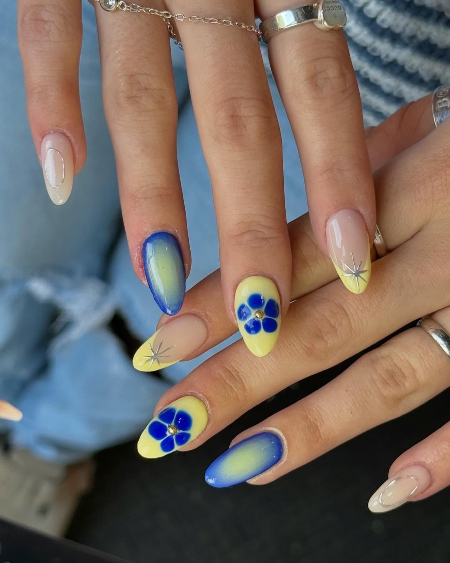 15 Blue And Yellow Nail Ideas You’ll Love