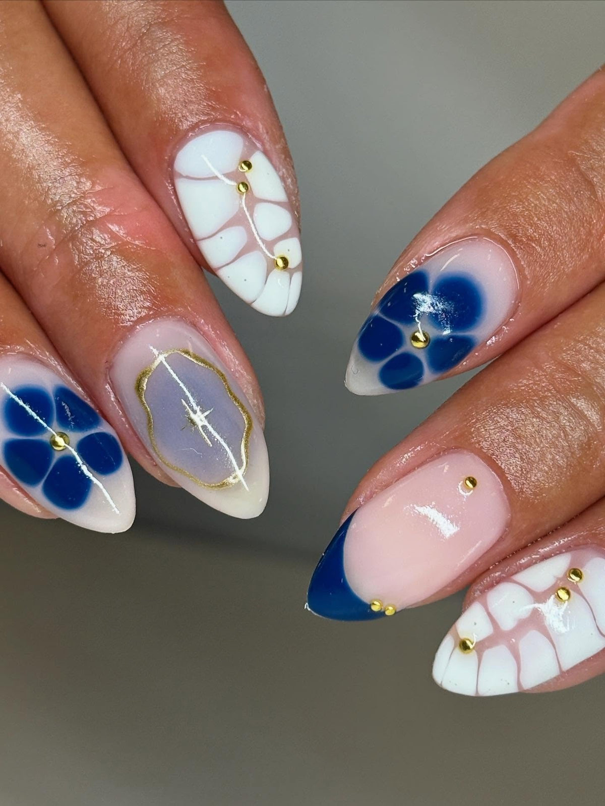 15 Blue And Gold Nail Ideas That Feel Luxe