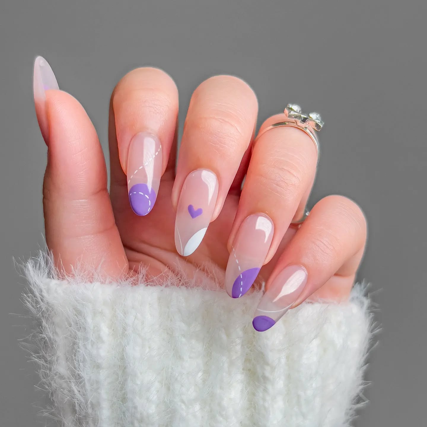 21 Best Purple and White Nail Styles That Shine