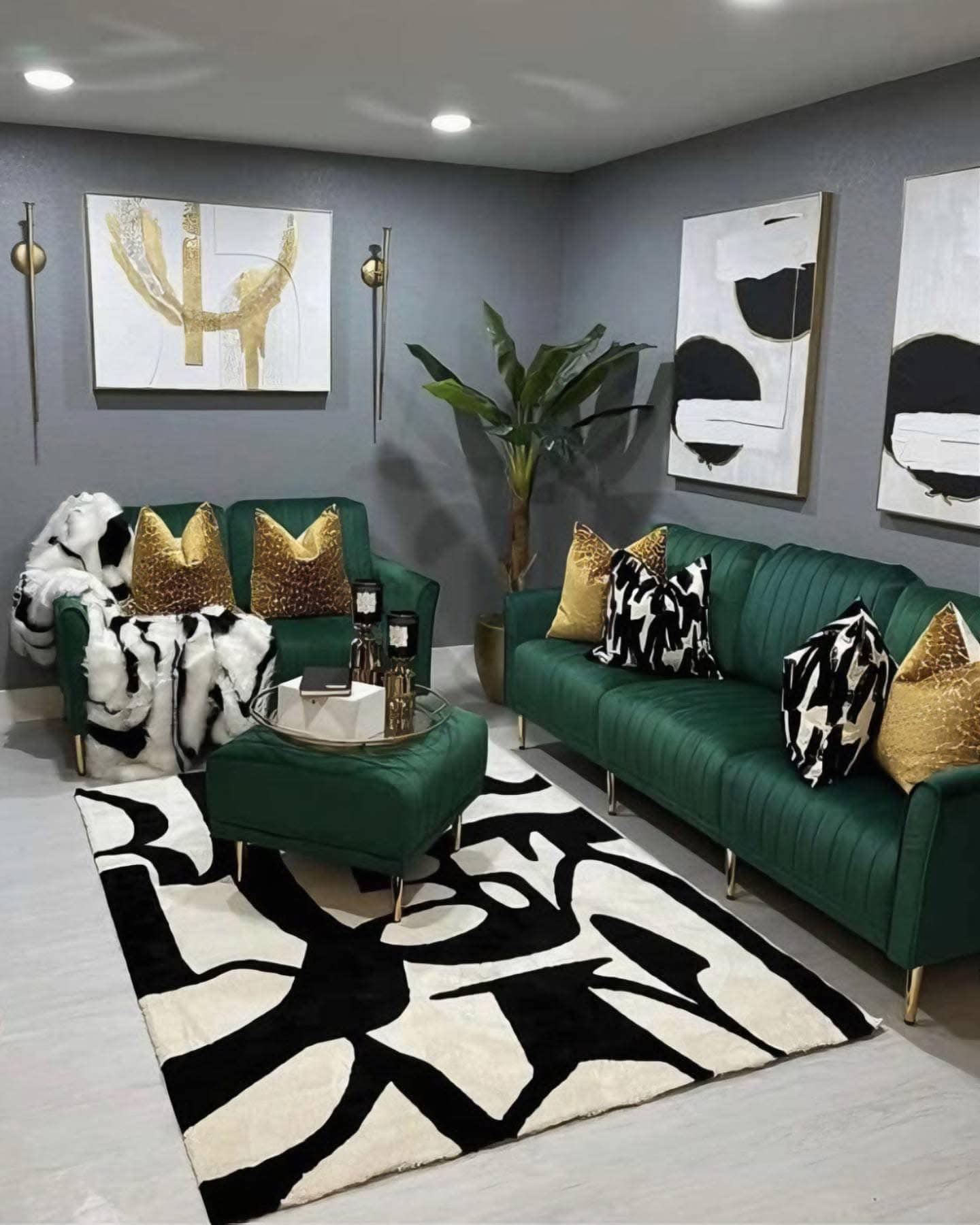 22 Black and Green Living Room Ideas for Luxe Interiors