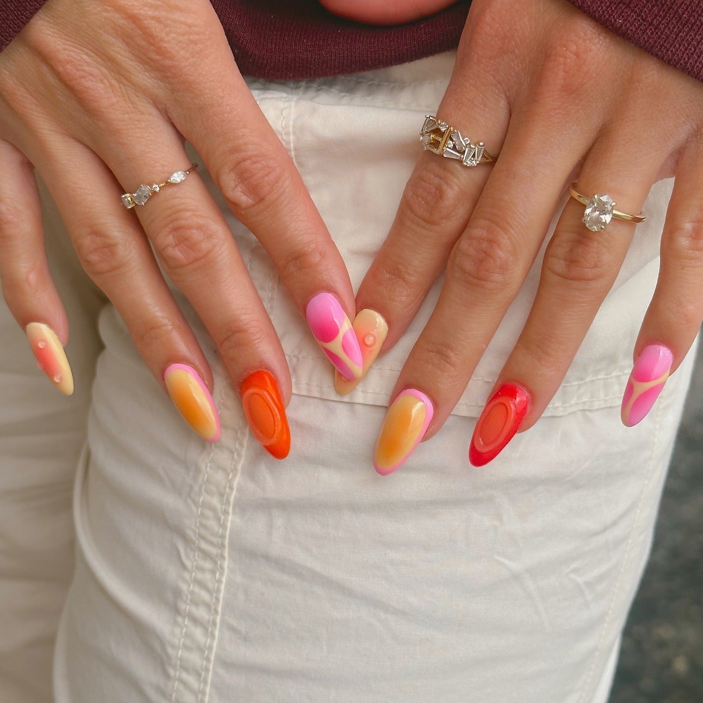 15 Gorgeous Pink And Orange Nail Ideas