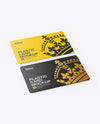Plastic Business Cards Mockup PSD