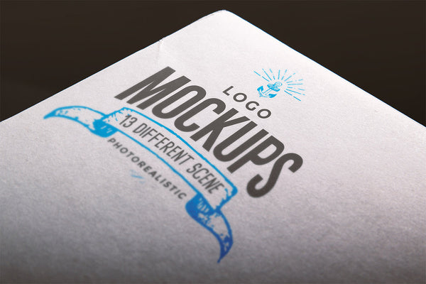 Emboss Paper Logo Mockup PSD