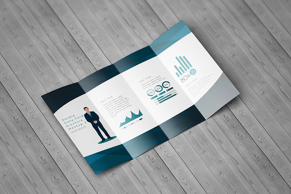 Double GateFold Brochure Mockup - Mockup Hunt