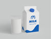 Milk Carton Mockup 2 Sizes and Glass Mug