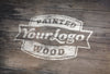 Wood Logo MockUp on Wooden Background