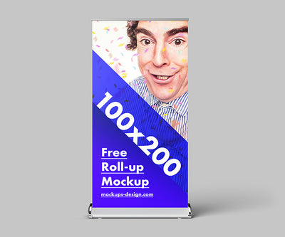 3 x Roll-Up Advertisement Mockup or 100x200 cm