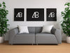 Triple Poster and Frame In Living Room Mockup