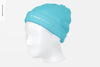 Beanie With Head Mockup, Front Right View Psd