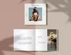 Bouquet Of Flowers And Woman Editorial Magazine Mock-Up Psd