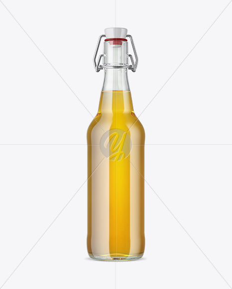 Clear glass bottle mockup