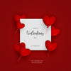 Cute Valentines Day Background With Hearts And Greeting Message Psd