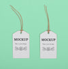 Eco Tags On Green Background Top View Psd
