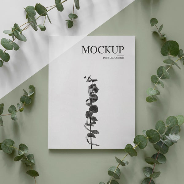 Flat Lay Nature Magazine Cover Mock-Up With Leaves Arrangement Psd ...
