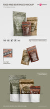 Food And Beverages Mockup In Psd