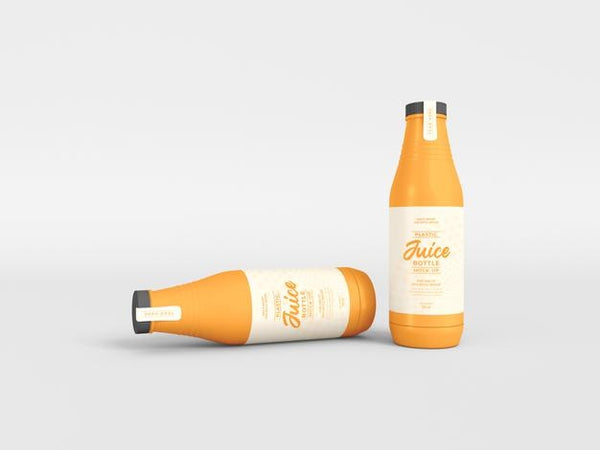 Free Orange Juice Glass Bottle Mockup PSD - Good Mockups