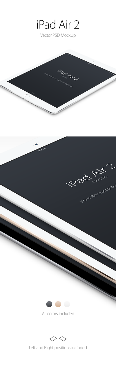 iPad Air 2 Clean and White Perspective MockUp