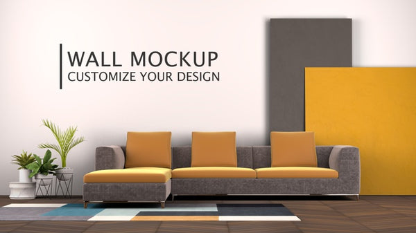 Interior Design With Couch Psd - Mockup Hunt