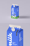 Milk Carton Box Packaging Mockup