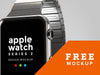 Silver Metallic Apple Watch Design Mockup