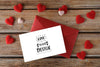 Photo Of Card With Place For Writing Message For Lover Psd