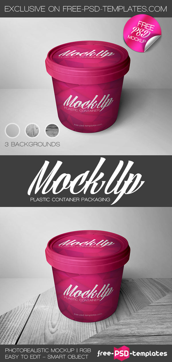 Plastic Container Packaging Mock-Up In Psd - Mockup Hunt