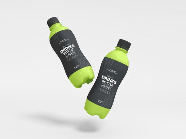 Plastic Health Drink Bottles Packaging Mockup