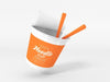Plastic Noodle Cup Packaging Mockup Psd