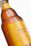 Stubby Beer Bottle Mockup, Close Up Psd