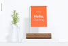 Table Hanging Sign Mockup, Front View Psd