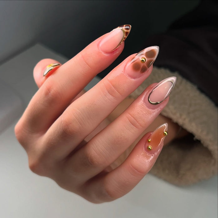 21 Brown and Gold Nail Ideas for Timeless Glam