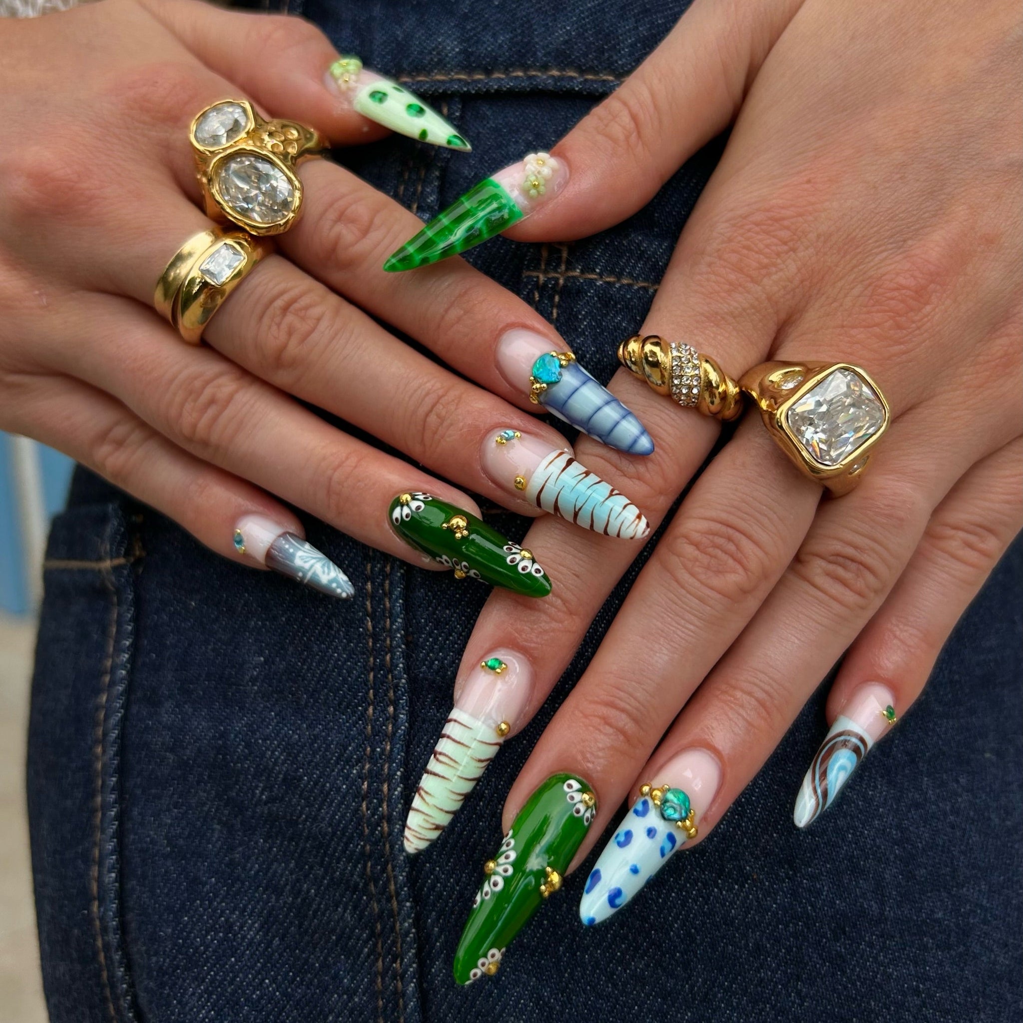 15 Chic Blue And Green Nail Ideas