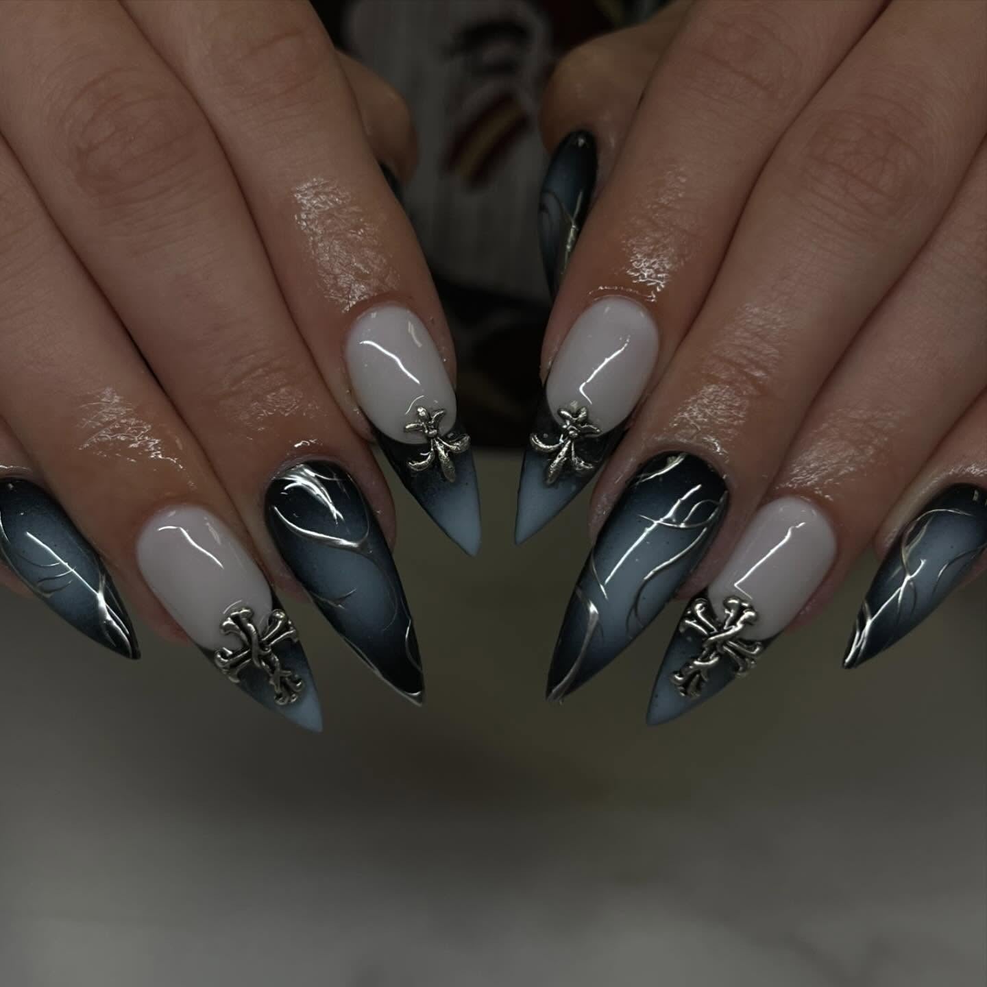 15 Trendy Black And Blue Nail Ideas for a Bold Look