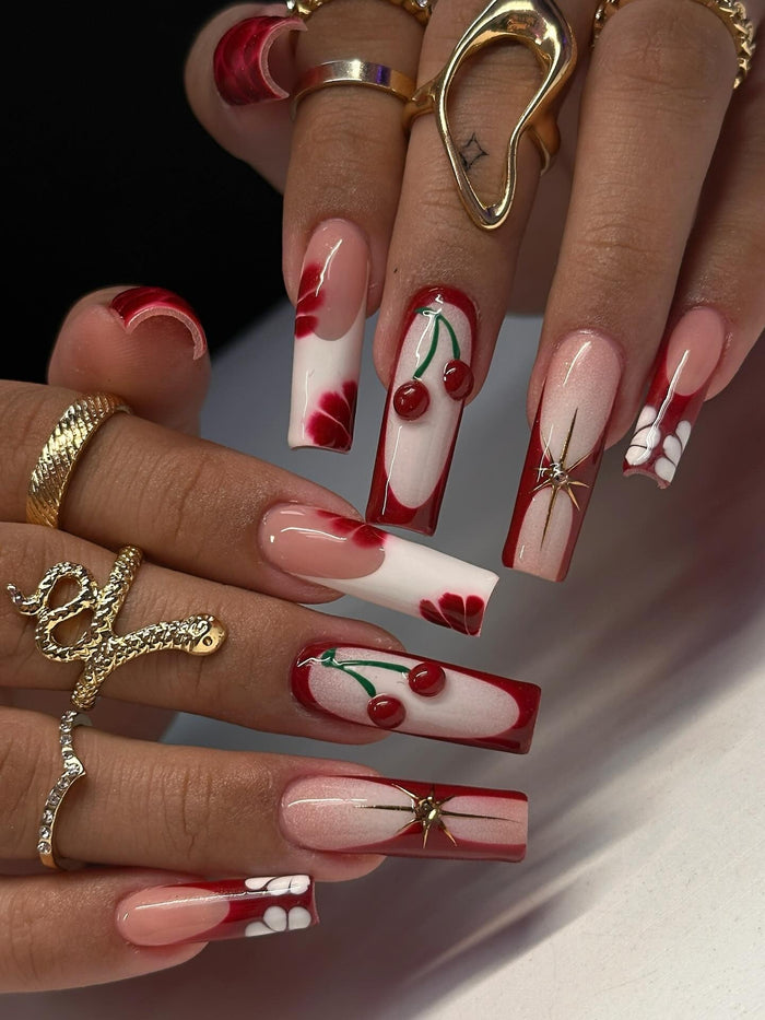 15 Chic Red Coffin Nail Ideas