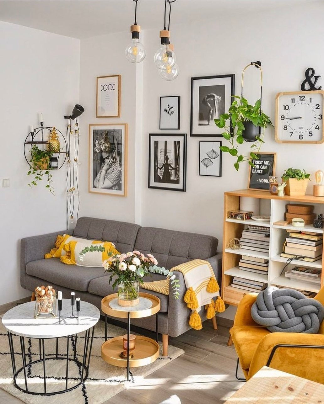 15 Chic Gray Yellow Living Room Ideas