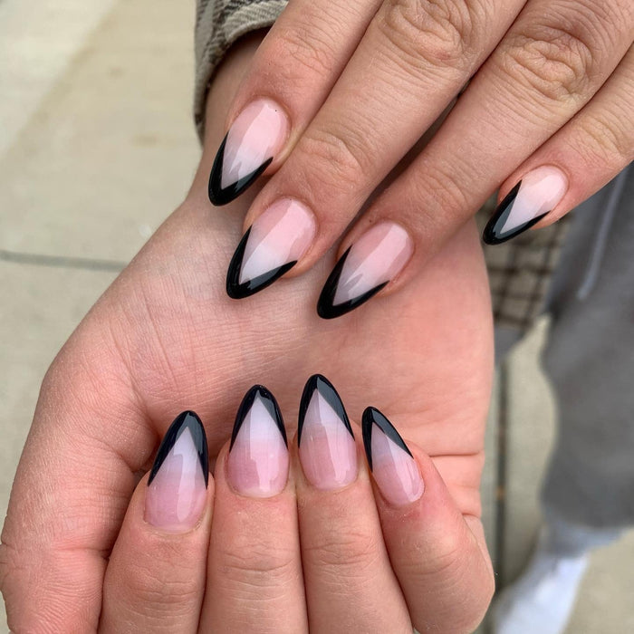 15 Sleek Black Tip Nail Ideas for a Polished Finish
