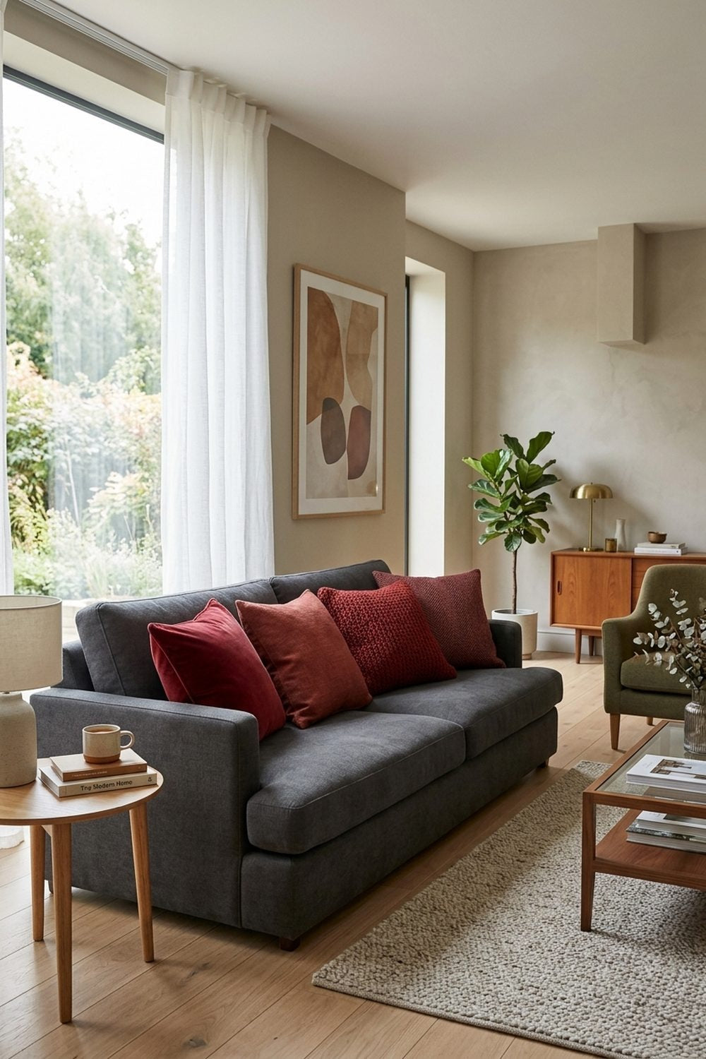 15 Chic Grey And Red Living Room Ideas