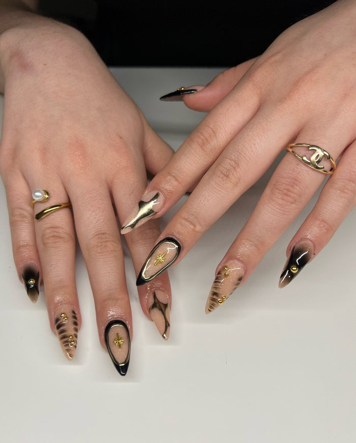 15 Black And Gold Nail Ideas With Chic Vibes