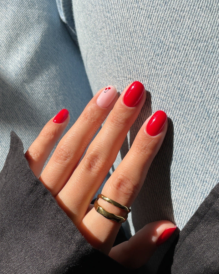 Cherry Color Nails