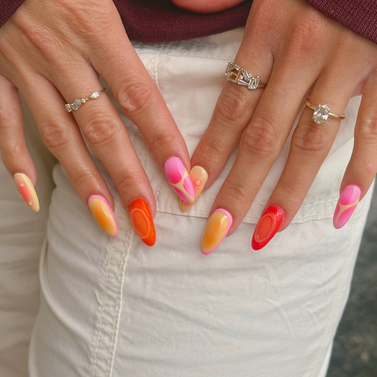 15 Gorgeous Pink And Orange Nail Ideas