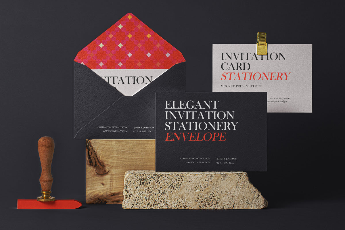 Elegant Luxury Psd Invitation Mockup Set