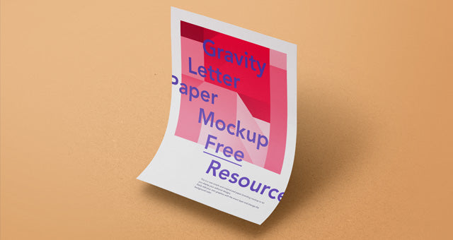 Floating Design Gravity Paper Mockup Psd