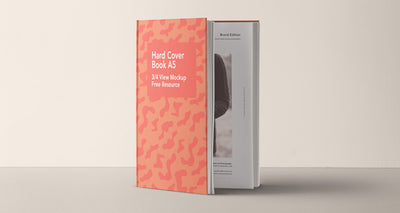 Open Psd A5 Hardcover Book Mockup