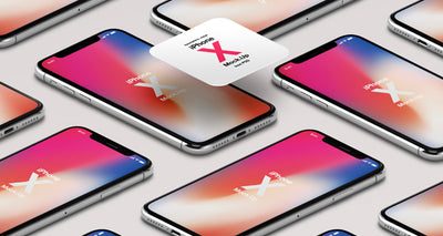iPhone X Psd Mockup Isometric Top Front View