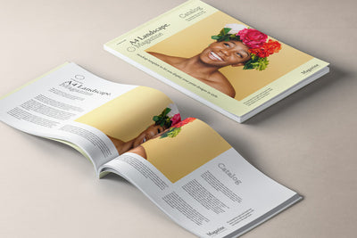 A4 Landscape Magazine Mockup in Isometric View
