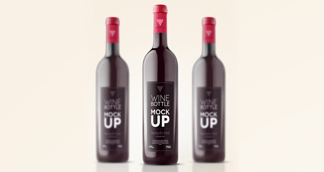 Free Wine Bottle Mockup for Psd