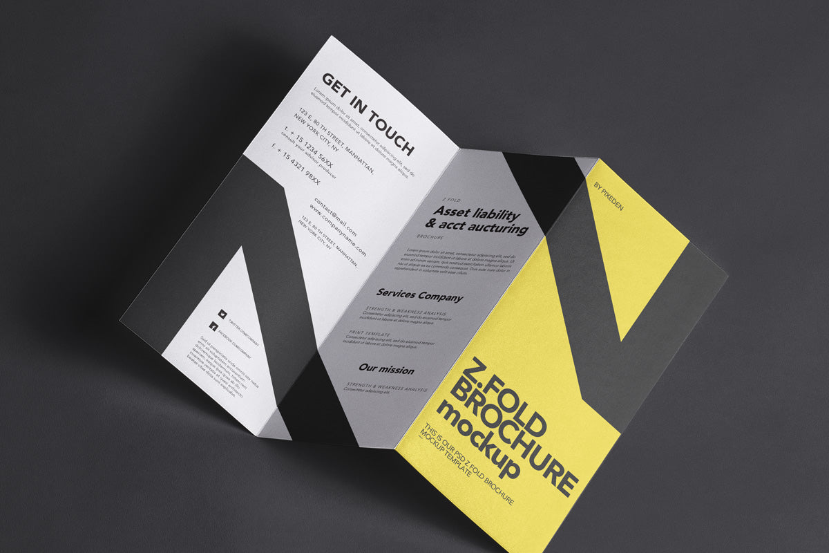 Z-Fold Psd Brochure Mockup PSD