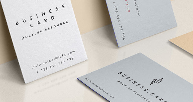 Side View of Business Card Mockup