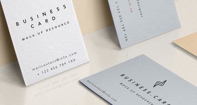 Side View of Business Card Mockup