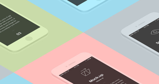 Isometric Perspective App Screens Mock-Up